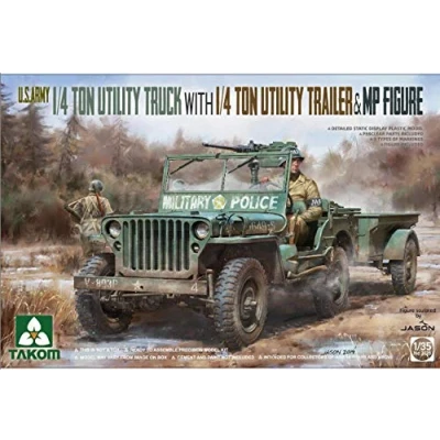 Image of TAKOM TAK2126 2126 1/35 Jeep + Trailer &amp; MP Figure