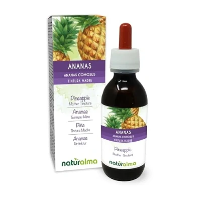 Image of Pineapple (Ananas comosus or Ananas sativus) Fruit Stems Alcohol Free Mother Tincture Naturalma Liquid Extract Drops 100 ml Food Supplement Vegan