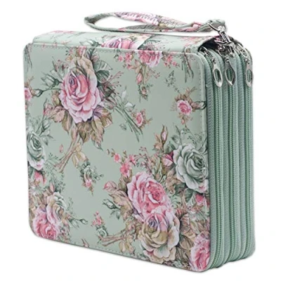 Image of Happy Fox Color Pencil case, 120 Slots case PU Leather Storage Bag Series(Pink)…