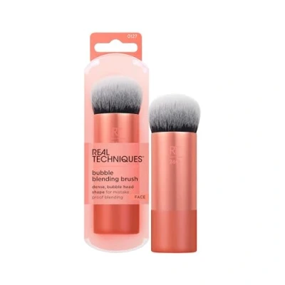 Image of Real Techniques Bubble Blending Makeup Brush, Multipurpose Face Brush For Liquid, Cream, and Powder Prouducts, Unique Head, Synthetic Bristles, Vegan Cruelty Free, 1 Count