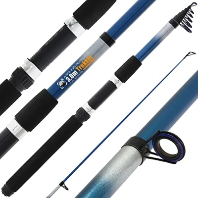 Image of Angling Pursuits Trekker Telescopic Fishing Rod (Fibreglass) Rod, Adults, Unisex, Multicoloured (Multicoloured), One Size