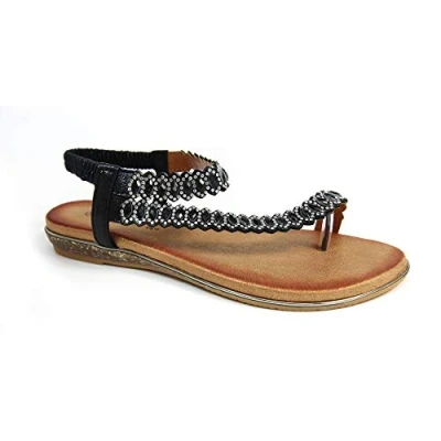 Image of Lunar Novella Toe Loop Sandal 6 UK Black