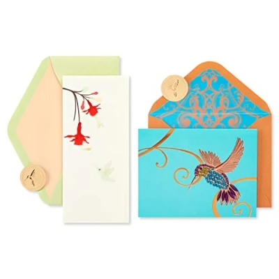 Image of Papyrus Blank Cards with Envelopes, Hummingbirds (2 Count)