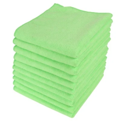 Image of 50pk Green Large Microfibre Home Valeting Dusters Polishing Cleaning Cloths