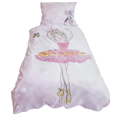 Image of Children&#039;s Ballerina Dancer Single Duvet Cover 140 x 200 cm and Pillowcase 70 90 100% Cotton
