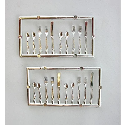 Image of Melody Jane Dolls House Miniature Dining Tableware Cutlery Set 171