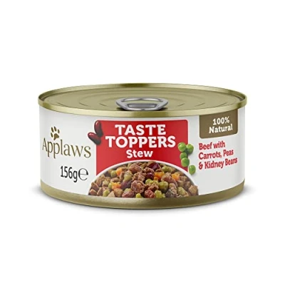 Image of Applaws 100% Natural Wet Dog Food Tins, Grain Free Beef with Vegetables Stew, 156g (Pack of 12)