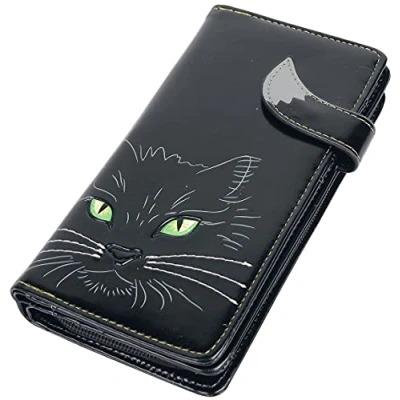 Image of Nemesis Now Lucky Cat Purse 19cm Black, PU