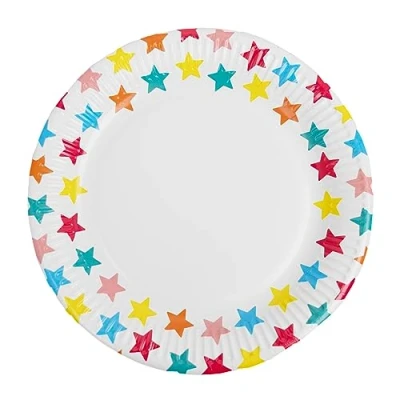 Image of Talking Tables Disposable Colourful Birthday Paper Plates Suitable for Kids or Adults Everyday Affordable Tableware! Easy Cleanup! 23cm Pack of 10
