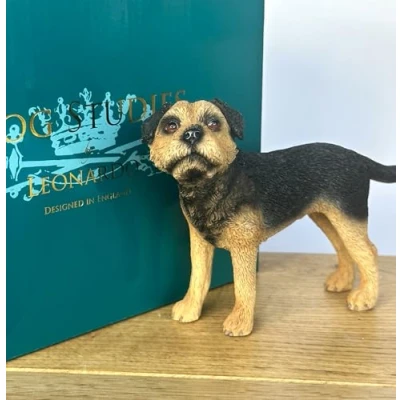 Image of LEONARDO Collection Border Terrier figurine in quality gift box