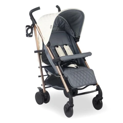 Image of My Babiie MB51 Stroller from Birth to 4 Years (22kg), Lightweight, Umbrella Fold, Travel Buggy for Toddlers, Pushchair Includes Footmuff, Cup Holder, Rain Cover Quilted Champagne