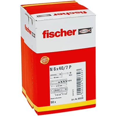 Image of fischer N 6 x 40/7 P Hammerfix Frame Fixing, Pack of 50, 50339