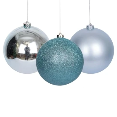 Image of 15cm/3Pcs Christmas Baubles Shatterproof Light Blue, Tree Decorations Ball Ornaments Balls Xmas Hanging Holiday Decor Shiny,Matte,Glitter