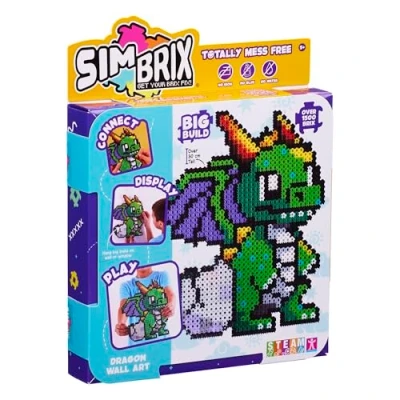 Image of Simbrix 08249 Big Builds Dragon 1500+ brix crafts toys for boys and girls Pixel wall art 3D display, Multicolour