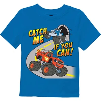 Image of Nickelodeon Boys&#039; Catch Me If You Can Short Sleeve Tee T Shirt, Royal, 4 Years