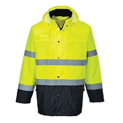 Image of Portwest Lite Two Tone Traffic Jacket Yellow/Navy Large