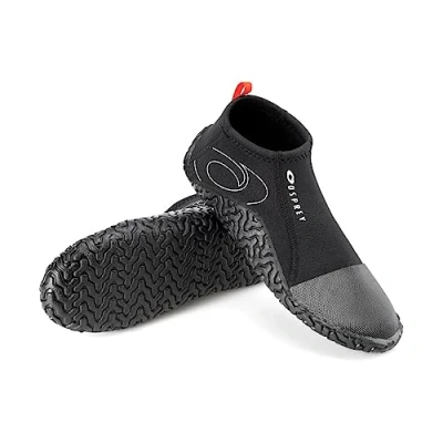 Image of Osprey Adult Reef Aqua Shoes 2 mm Neoprene Water for Watersports and Beach, Multiple Sizes, Black