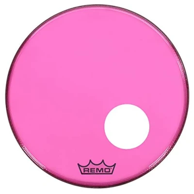 Image of Remo Colortone Powerstroke 3 Drum Head Clear Ported 20 Inches P3 1320 CT PKOH Pink