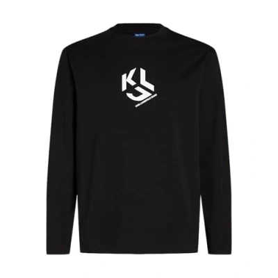 Image of Karl Lagerfeld Jeans Regular Monogram TEE Long sleeved top, Men&#039;s, Size: XS, Black