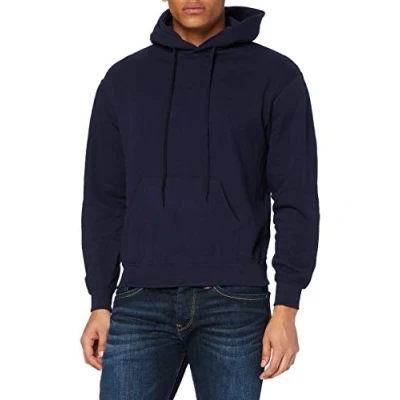 Image of FRUIT OF THE LOOM Men&#039;s Classic Hooded Sweatshirt, Deep Navy, XXL UK