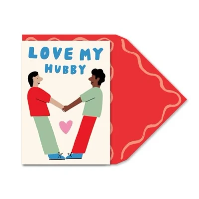 Image of My Hubby Handholding Happiness Valentine&#039;s Day Contemporary Greeting Card