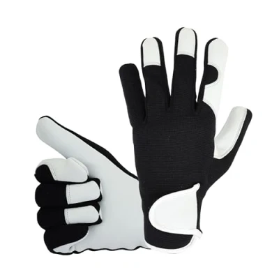 Image of COLOURLINX Mens Leather Gardening Gloves Thorn Proof Garden Work Breathable Rigger Protection Heavy Duty Safety (Black, L)