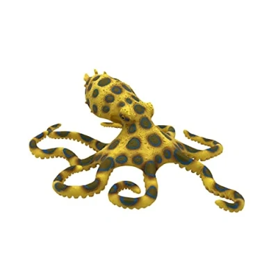 Image of Bullyland 67510 Blue Ring Octopus Toy Figure Approx. 5 cm Large Animal Detailed PVC Free Ideal as a Cake and Small Gift for Children from 3 Years