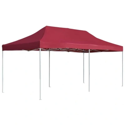 Image of vidaXL Professional Folding Party Tent Aluminium 6x3 m Wine Red