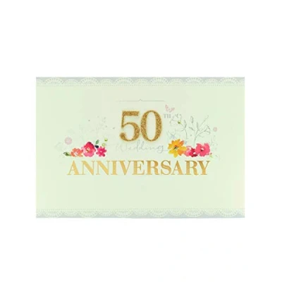 Image of uk greetings, 50th Wedding Anniversary Card Golden Annivesary for Couple, Multi, Size: 229 mm x 149