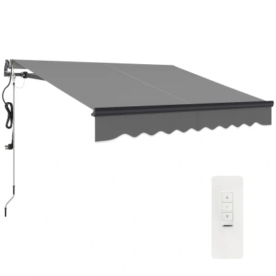 Image of Outsunny 2.5 x 2m Electric Retractable Awning with Aluminium Frame Dark Grey 840 278V70CG