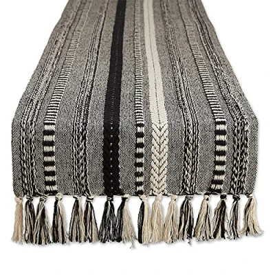 Image of DII Table Runner Collection, Cotton, Black, 15x108 (15x113, Fringe Included)