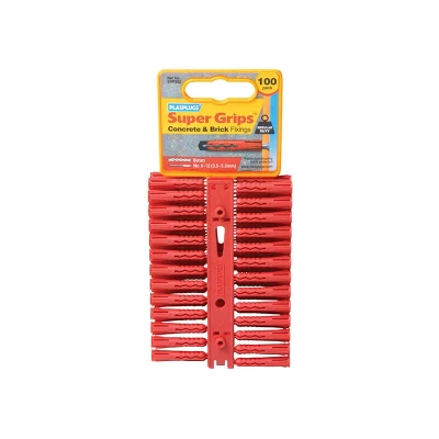 Image of Plasplug SRP502 Supergrip Fixings Red (Pack of 100)