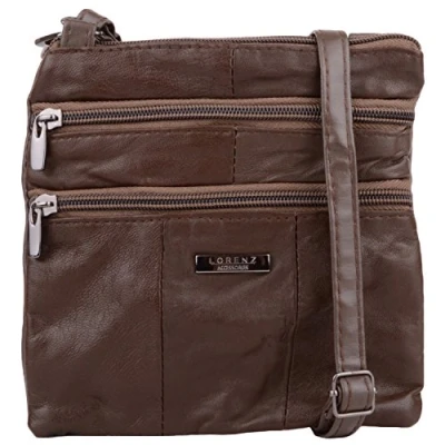 Image of Ladies/Womens Soft Nappa Leather Cross Body/Shoulder Bag Brown