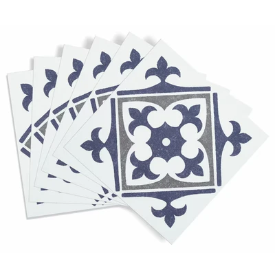 Image of d c fix Set of 6 Tile Stickers, Wall Tiles, 15 x cm, Nadia Blue, Practical Adhesive Tiles for Kitchen, Bathroom and Kitchen Splashback, Self Water Resistant Film