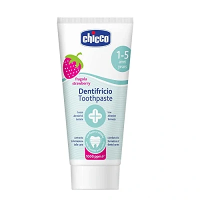 Image of Chicco Strawberry Toothpaste with Fluoride White