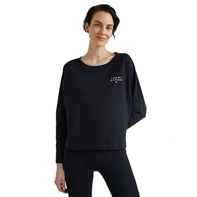 Image of Tommy Hilfiger Women&#039;s Long Sleeve T Shirt Uw0uw04153 L/S Shirts, Blue (Desert Sky), S