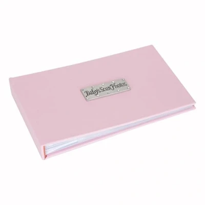 Image of Baby Scan photos Soft pink photo album, holds 40 6x4 inch size, Gift