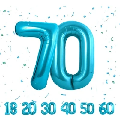 Image of 70thNumber 70 Balloons 70,Blue Balloon 40 Inch Giant Helium Foil Number for Men Women 70th Birthday Party Decor Anniversary Decorations Supplies