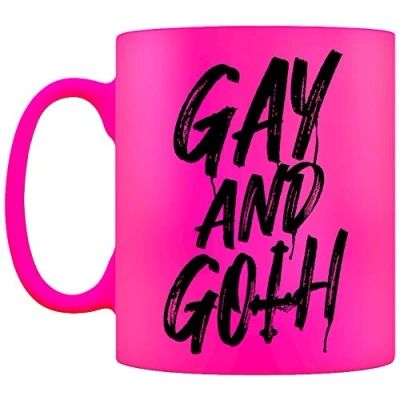 Image of Gay And Goth Neon Mug Pink 12x9.5cm