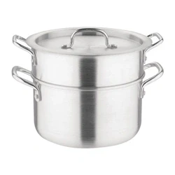 Image of Vogue Aluminium Double Boiler Pan With Lid 24cm