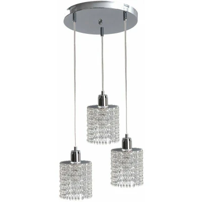 Image of Diament Cluster Pendant Ceiling Light Hanging Droplets, 30cm, 3x E27