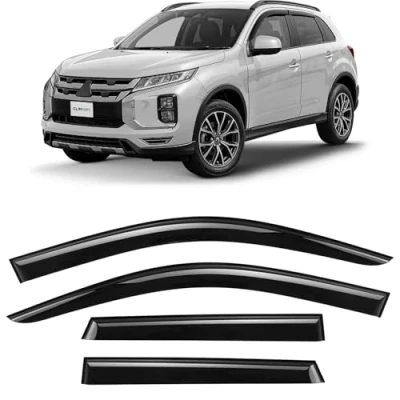 Image of CLIM ART wind deflector for/compatible with Mitsubishi ASX 2010 2023, door rain deflectors,car accessories, car deflectors, tape on 4 pieces