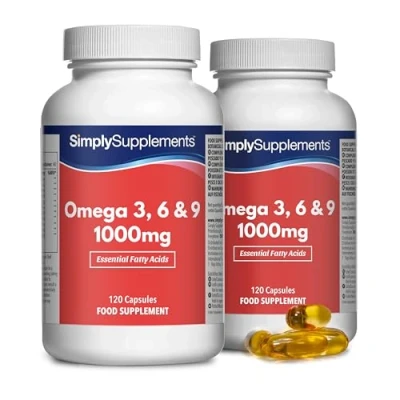 Image of Omega 3, 6, &amp; 9 1000mg Fish Oil Supplement Providing Oil, Flaxseed Sunflower Contains ALA, EPA DHA UK Made