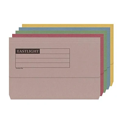 Image of ValueX Document Wallet Heavyweight, Half Flap Foolscap, Assorted Colours, Pack of 50