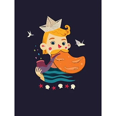 Image of Wee Blue Coo Nautical Boy Sailor Large Art Print Poster Wall Decor 18x24 inch
