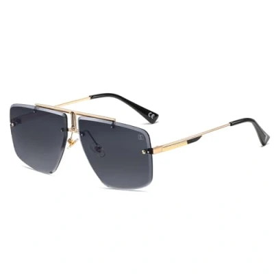 Image of SHEEN KELLY Retro Suqare Sunglasses For Men Women Rimless Metal Fashion Vintage
