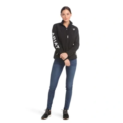Image of ARIAT Womens New Team Softshell Coat Jacket Navy Easy Stretch Lightweight Breathable