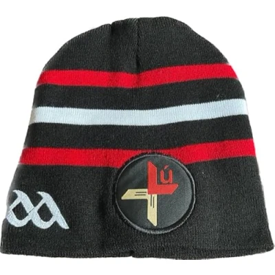 Image of LOUTH Official GAA Ireland County Retro Style Beanie hat Very Rare Limited Stock Black