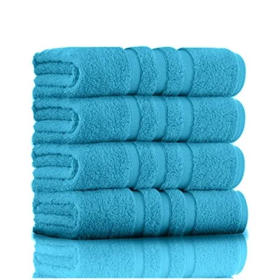 Image of GC GAVENO CAVAILIA Premium Hand Towels For Bathroom Egyptian Cotton Towel Set 550 GSM of 2, Turquoise