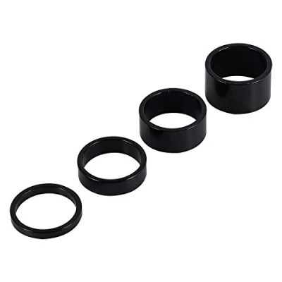 Image of Dilwe Bicycle Stem Headset Spacer Aluminum Alloy 28.6mm Front Fork Washer Set for MTB Bike Road Bikes, 4Pcs/Set 5mm/10mm/15mm/20mm
